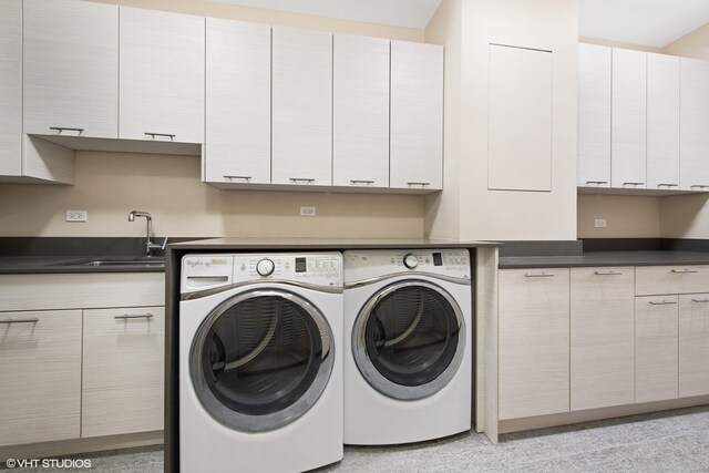 400 W Ontario St Unit 1801, Chicago, IL 60654 - clothes washing area featuring cabinet space and washer and clothes dryer