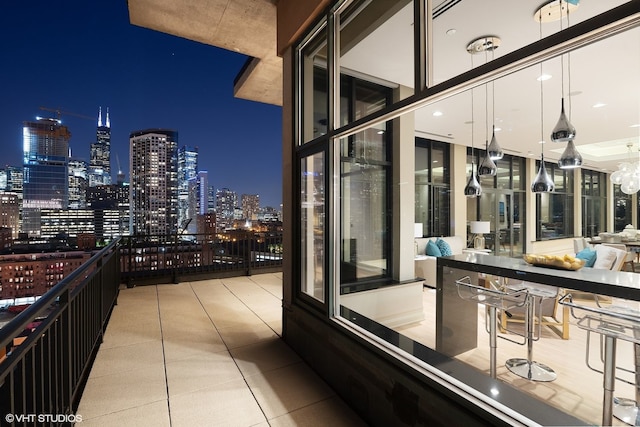 400 W Ontario St Unit 1801, Chicago, IL 60654 - balcony at night featuring a view of city lights