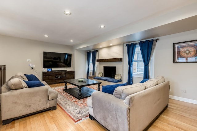 6700 N Monticello Ave, Lincolnwood, IL 60712 - living room with recessed lighting, baseboards, and light wood-type flooring