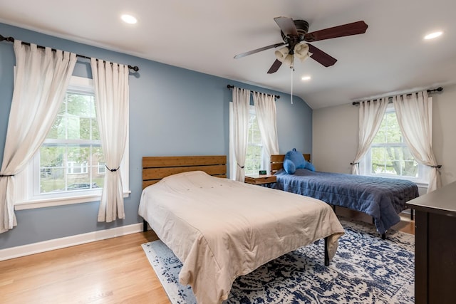 6700 N Monticello Ave, Lincolnwood, IL 60712 - bedroom featuring recessed lighting, baseboards, a ceiling fan, and wood finished floors