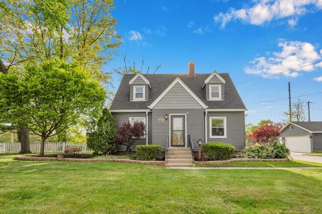 12540 S Tripp Ave, Alsip, IL 60803 - new england style home with a chimney and a shingled roof