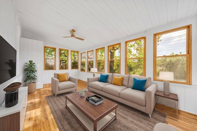 12540 S Tripp Ave, Alsip, IL 60803 - sunroom featuring wood finished floors, vaulted ceiling, a wooden deck, and wooden ceiling