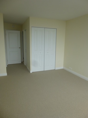 unfurnished bedroom featuring light colored carpet, baseboards, and a closet