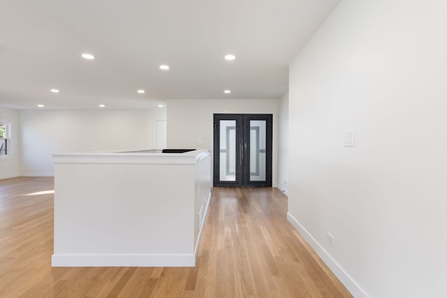 617 Sara Ln, Naperville, IL 60565 - interior space with french doors, recessed lighting, baseboards, and light wood-style flooring