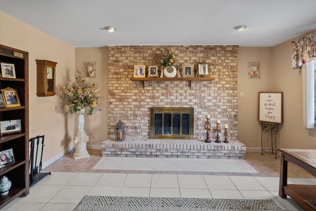 6338 Parkwood Ct, Oak Forest, IL 60452 - tiled living room with a fireplace and baseboards