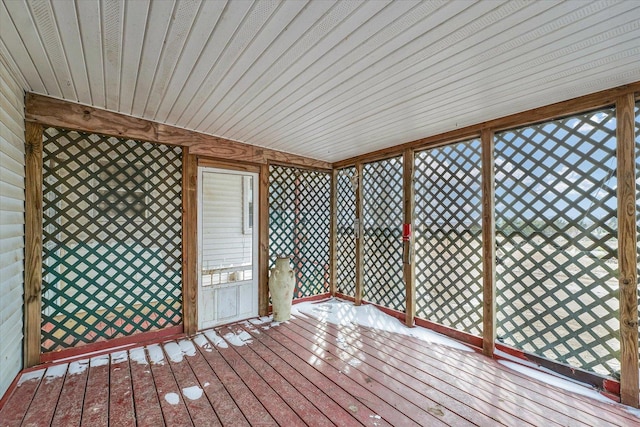 view of unfurnished sunroom