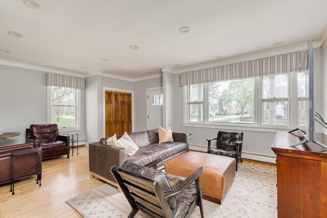 220 N Myrtle Ave, Elmhurst, IL 60126 - living room with crown molding and a healthy amount of sunlight