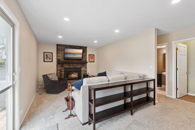 759 Dunmore Ln, Bartlett, IL 60103 - living room with carpet flooring, a healthy amount of sunlight, and a fireplace