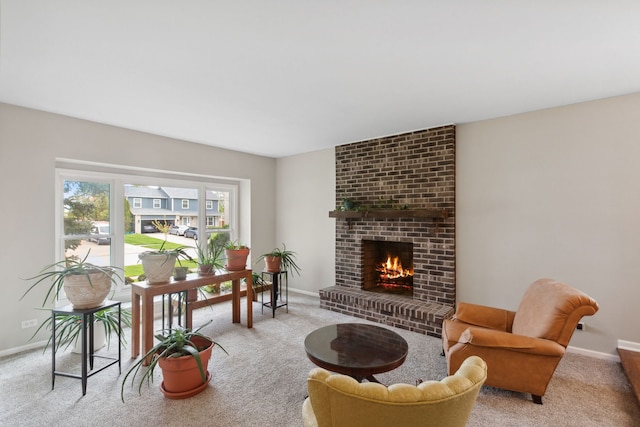 759 Dunmore Ln, Bartlett, IL 60103 - living room featuring baseboards, a fireplace, and carpet