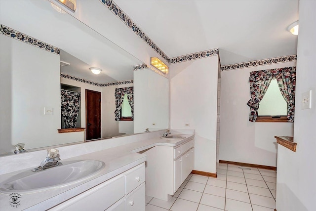 19640 Patricia Ln, Mokena, IL 60448 - bathroom featuring two vanities and tile patterned flooring