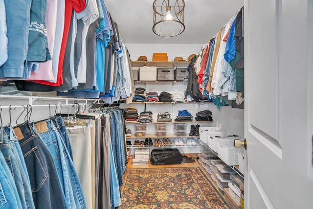 view of walk in closet