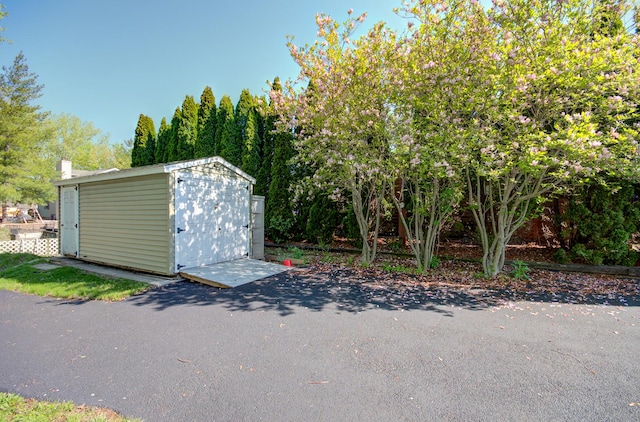 view of shed