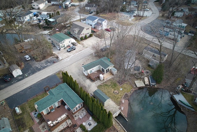 aerial overview of property's location featuring nearby suburban area