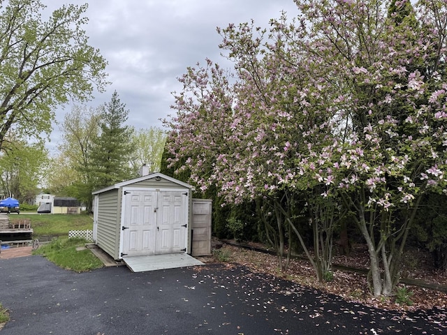 view of shed