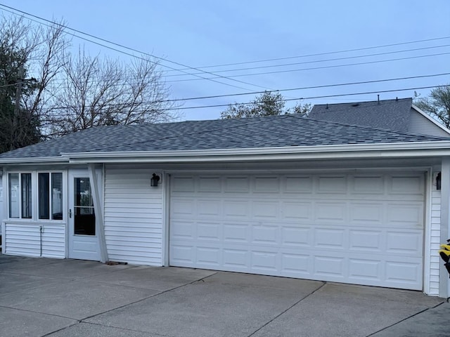 view of garage