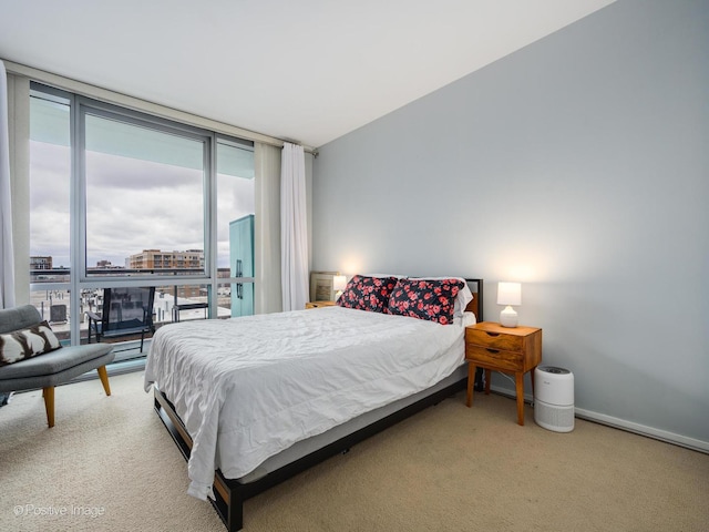 123 S Green St Unit 710B, Chicago, IL 60607 - bedroom with carpet floors, floor to ceiling windows, and baseboards
