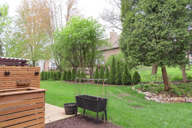 view of grassy yard