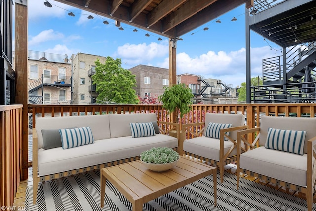 1825 W Iowa St Unit 2, Chicago, IL 60622 - deck with an outdoor living space and a residential view