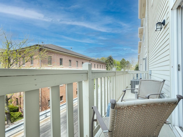 balcony with central air condition unit