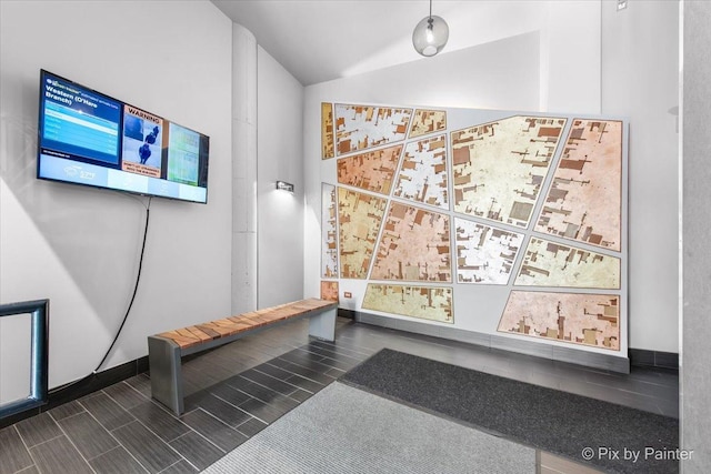 interior space featuring lofted ceiling