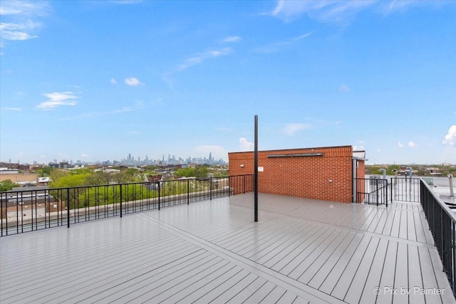 deck with a city view