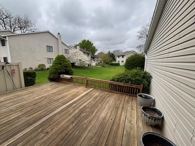1141 E Randville Dr, Palatine, IL 60074 - wooden deck featuring a yard and a residential view