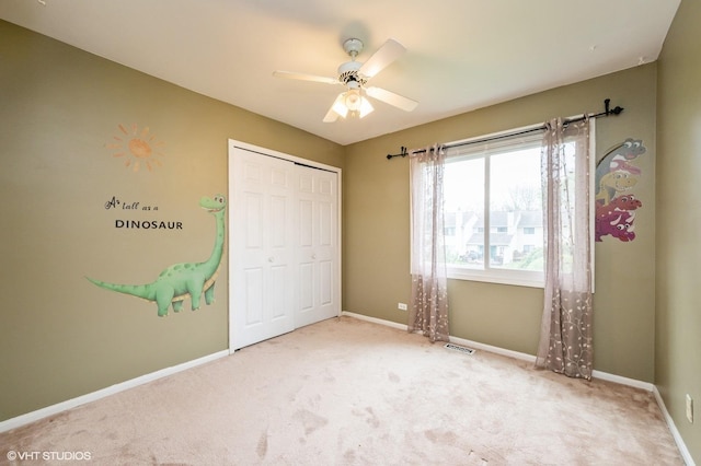 1141 E Randville Dr, Palatine, IL 60074 - unfurnished bedroom featuring carpet flooring, a closet, visible vents, and baseboards