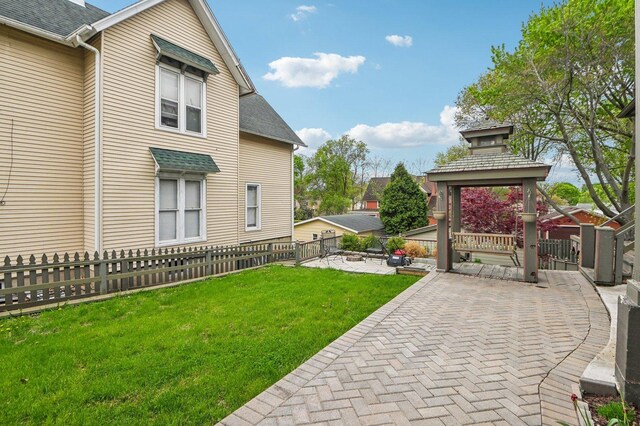 108 N Channing St, Elgin, IL 60120 - view of yard with a gazebo and a patio area