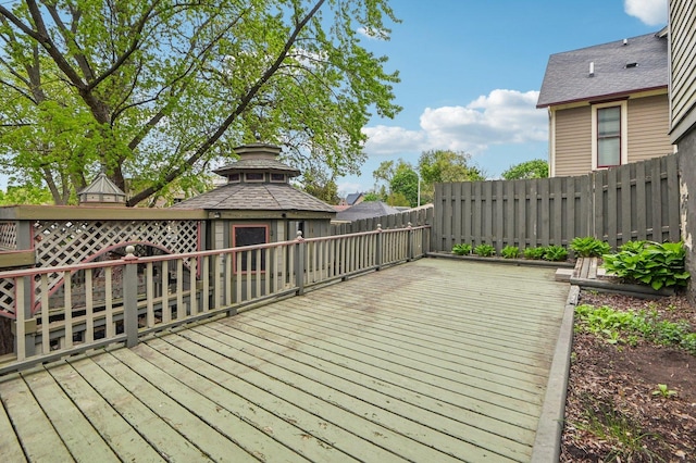 108 N Channing St, Elgin, IL 60120 - deck featuring a gazebo and fence