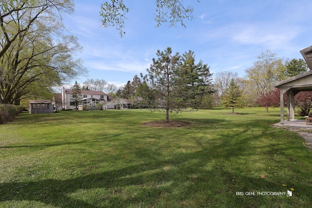 view of green lawn