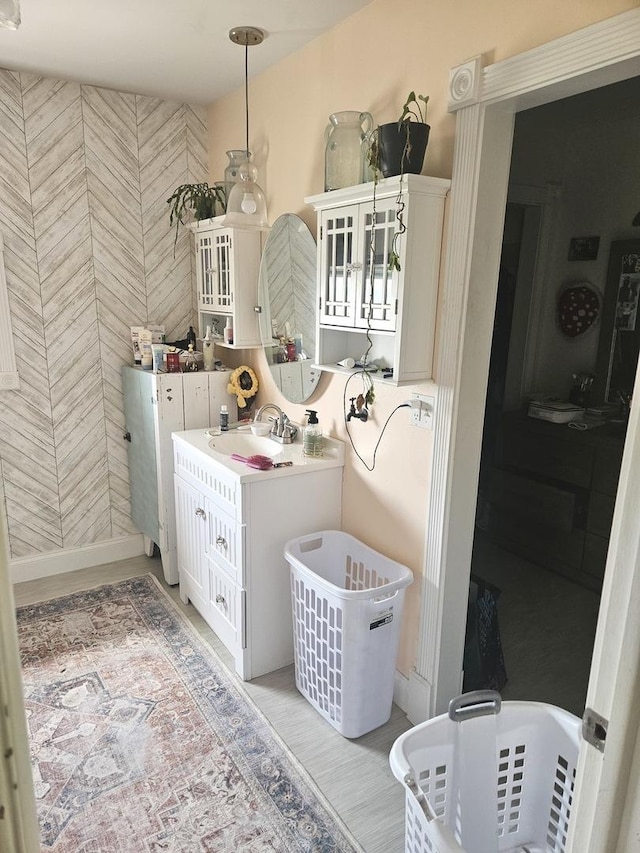 8554 S Daysville Rd, Franklin Grove, IL 61031 - full bathroom with a freestanding bath and vanity