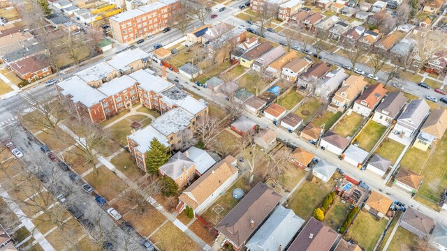 aerial view with a residential view