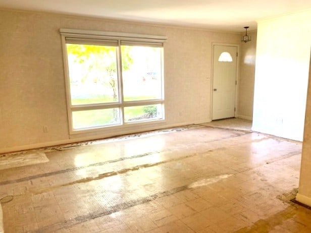 spare room with plenty of natural light and ornamental molding