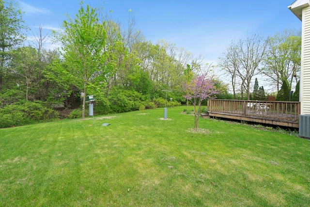 view of yard featuring a deck