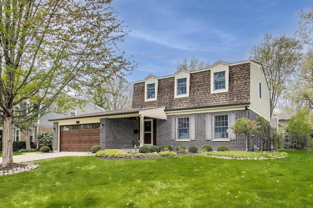 1608 N Douglas Ave, Arlington Heights, IL 60004 - colonial inspired home featuring a shingled roof, a front yard, a garage, and brick siding