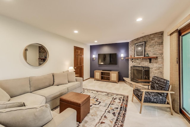 1608 N Douglas Ave, Arlington Heights, IL 60004 - living area featuring recessed lighting, a fireplace, and baseboards
