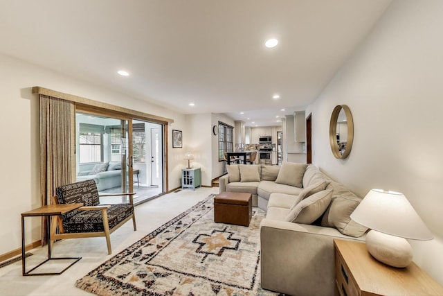 1608 N Douglas Ave, Arlington Heights, IL 60004 - living area with light carpet, recessed lighting, and baseboards