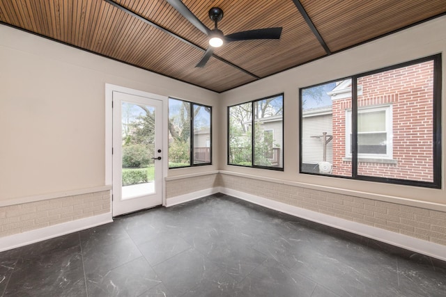 1528 S Ashland Ave, Park Ridge, IL 60068 - unfurnished sunroom with baseboards and brick wall