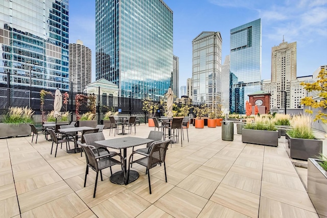 345 N La Salle Dr Unit 1205, Chicago, IL 60610 - view of patio / terrace featuring a city view