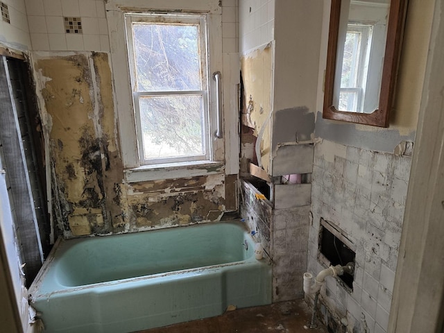full bathroom with plenty of natural light and a bathtub