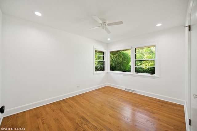 1050 Cedar Ln, Lake Forest, IL 60045 - empty room with baseboards, a ceiling fan, wood finished floors, and recessed lighting