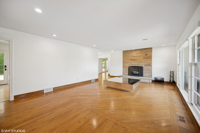 1050 Cedar Ln, Lake Forest, IL 60045 - living room with a fireplace, baseboards, and recessed lighting