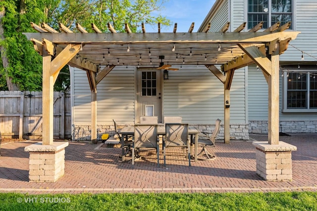1057 Ponca Dr, Batavia, IL 60510 - view of patio featuring a pergola and outdoor dining space
