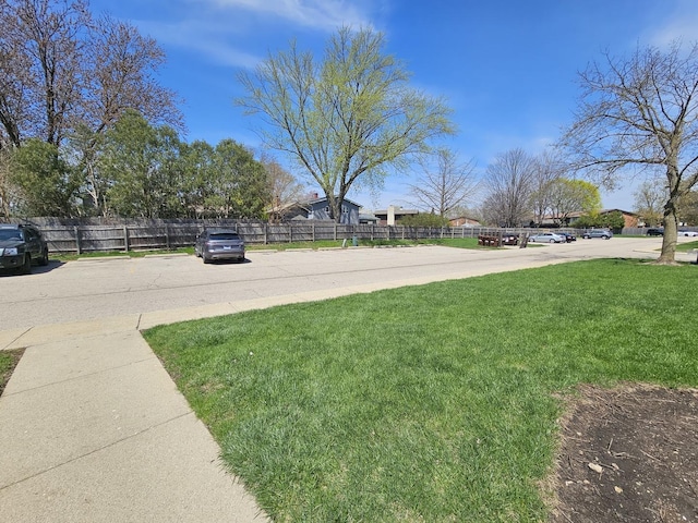 view of yard with fence