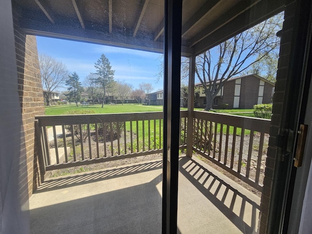 balcony featuring a porch