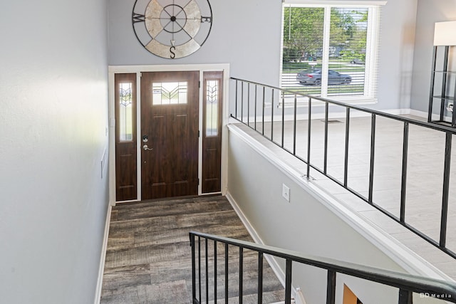 16165 Haven Ave, Orland Hills, IL 60487 - entryway with wood finished floors, stairway, and baseboards