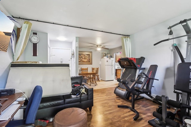 600 Mesa Dr Unit 103, Hoffman Estates, IL 60169 - living area featuring a ceiling fan and wood finished floors