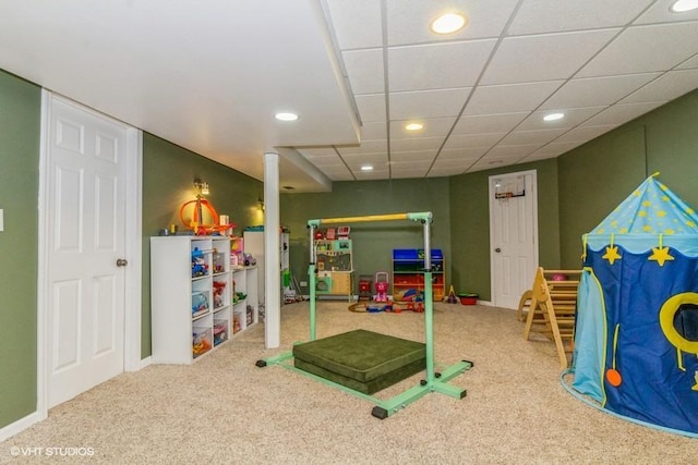 4524 Deames St, Plano, IL 60545 - rec room with carpet flooring and recessed lighting