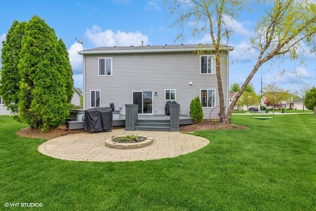 4524 Deames St, Plano, IL 60545 - back of house with a lawn, a patio area, and a deck