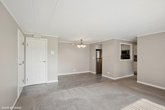 1101 Mercury Dr Unit 1C, Schaumburg, IL 60193 - carpeted spare room with a chandelier and ornamental molding
